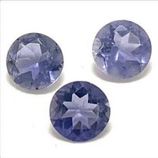 Lot of 3 Natural Iolite Gemstones 1.16 CTW 4mm Round Brazil Origin
