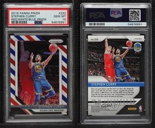 2018-19 Panini Prizm Red White & Blue Prizm Stephen Curry #222 PSA 10 GEM MT
