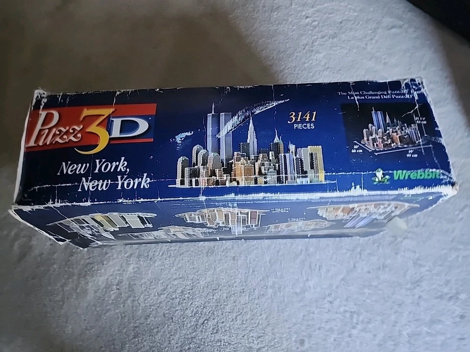 Puzz3D New York City 3D Puzzle 3141pc Twin Towers 1997 Wrebbit NIB Box Is Damage - Image 2 of 4
