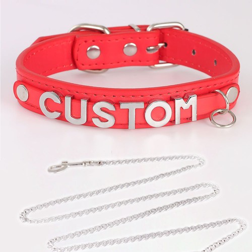 Collar con letras de propietario correa de metal cadena gargantilla personalizada regalo BDSM collar hágalo usted mismo - Imagen 25 de 25