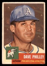 1953 Topps Dave Philley #64 Philadelphia Athletics Poor Set Break