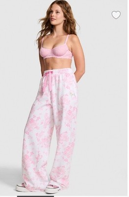 Loveshackfancy x PINK ever bloom floral pink wide leg sweatpants nwt sold out