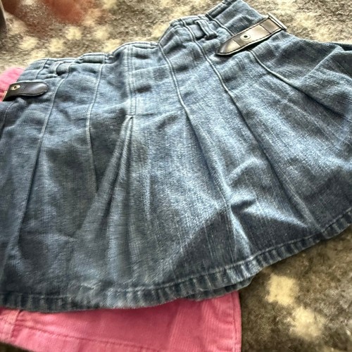 Mary Kate & Ashley Y2k Children's Place Denim & Pink Corduroy Skort Skirt Set 2 - Picture 5 of 7