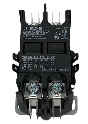 Eaton C25BNB220A Compact Definite Purpose Contactor 20 Amp 600V Replacement