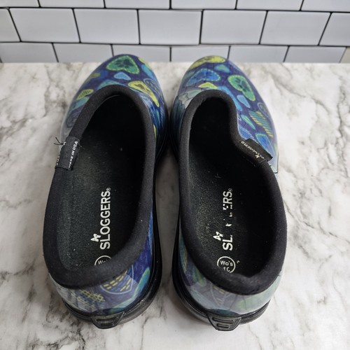 Sloggers Rain & Garden Shoes Paw Print Blue Green Color Size 10 Women’s - Picture 7 of 7