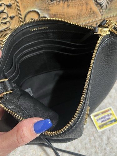 Bandolera TORY BURCH Kira de cuero granulado negro ¡USADA EN EXCELENTE ESTADO! - Imagen 10 de 11