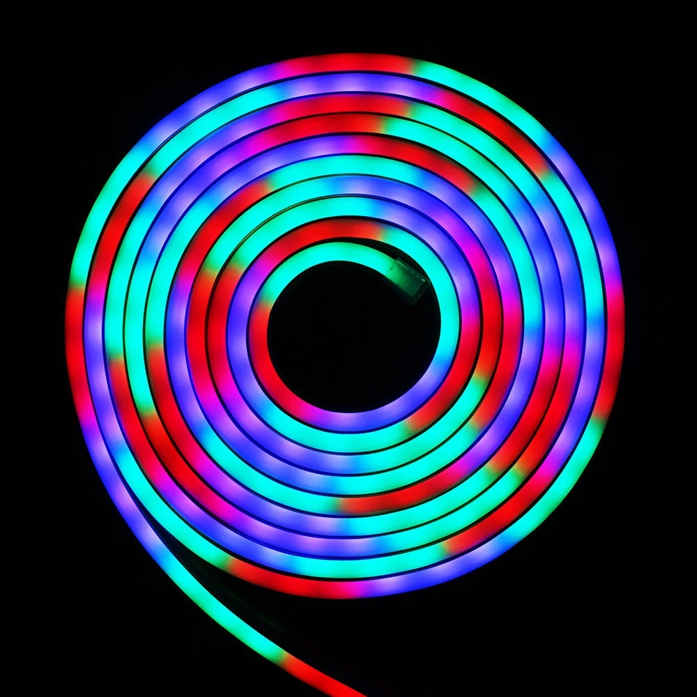 12V 24V Double-sided RGBIC LED Neon Rope Strip 16.4ft Waterproof Home Bar Decor
