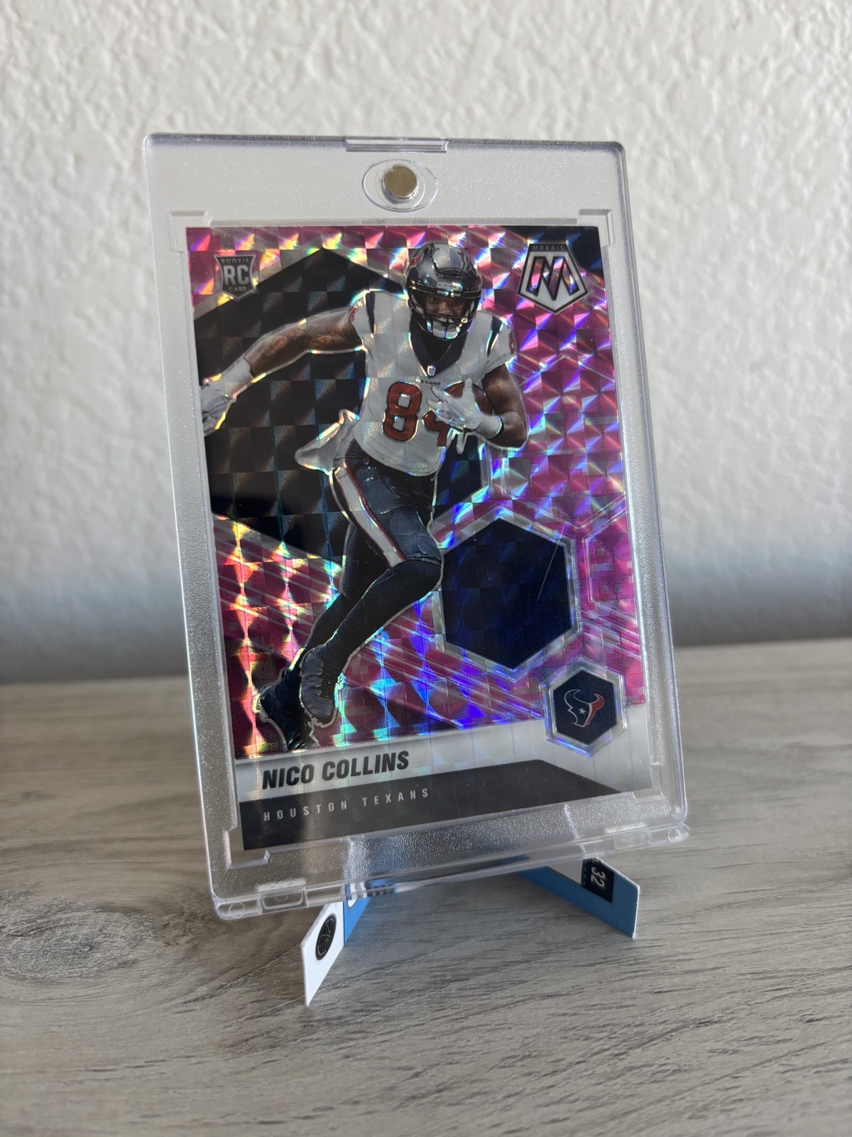 2021 Panini Mosaic Nico Collins #330 Pink Camo Mosaic Prizm Rookie RC Texans