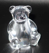STEUBEN Glass #5531 SEATED TEDDY BEAR Hand Cooler, Paperweight, Figurine, 2 5/8"