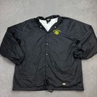 Dickies Jacket Adult Large Black Chore Work Wear Bomber Lined Coat Mens*