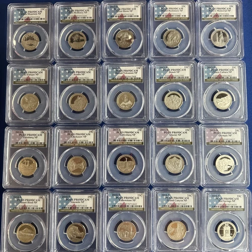 2010 & 2011 & 2012 & 2013 "S"  All PCGS 69 DCAM National Park Quarter Sets