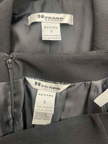 Nygard Petite Damen schwarz 2-teilig Crape Rock Anzug Größe 8P Rock (6P Jacke) - Bild 10 von 11