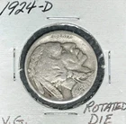 1924-D BUFFALO NICKEL ~ VERY GOOD ~ ROTATED DIE