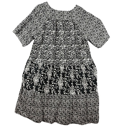 Muumuu manica corta a strati Vermont Country Store usato in ottime condizioni bianco e nero taglia 2X - Foto 5 di 11