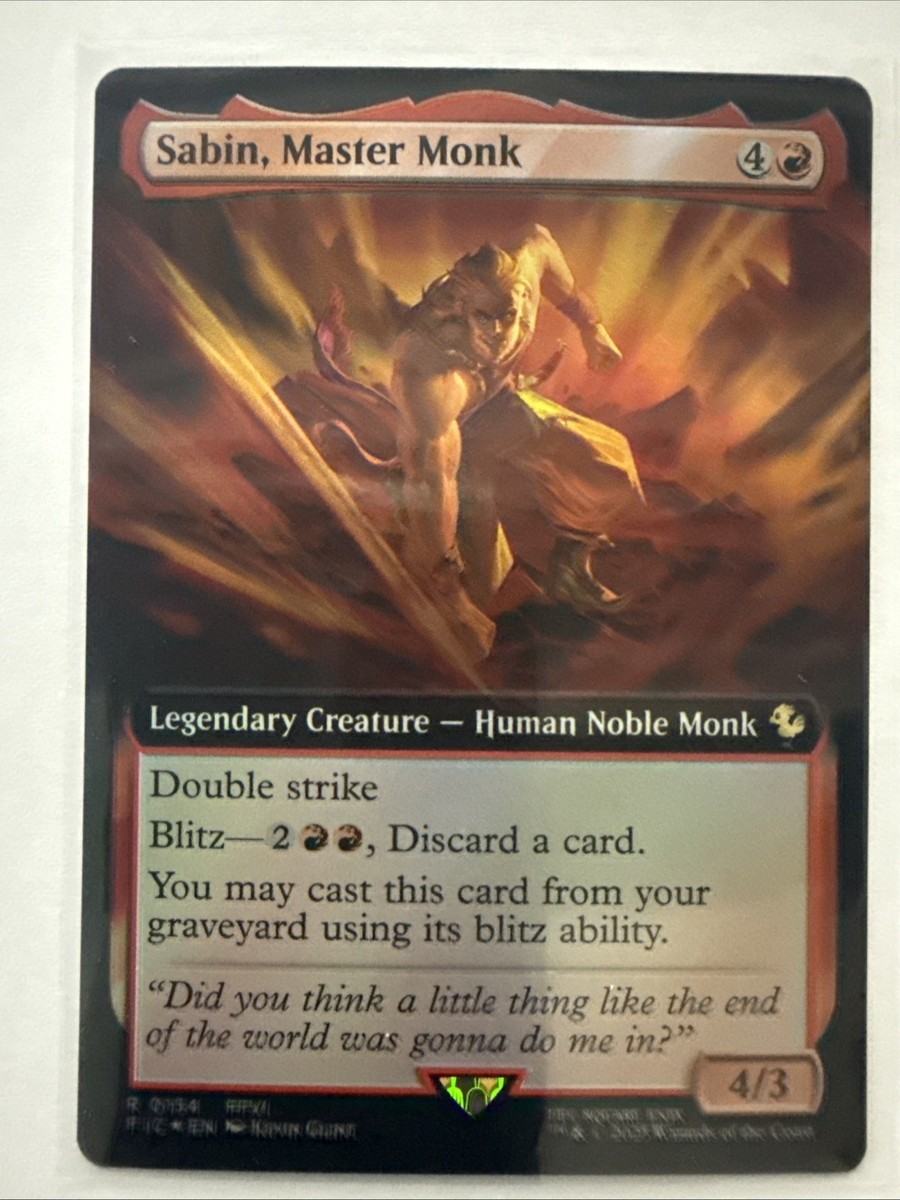 MTG Sabin, Master Monk 0154 Foil (Extended Art) Commander: Final