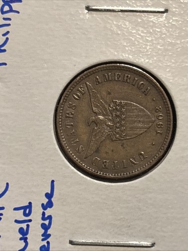 1904 Philippines 1/2 Centavo “apr203” Half Centavos U.S. Admin Shield Reverse - Picture 18 of 21
