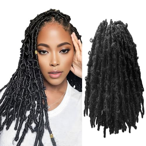 Butterfly Locs Crochet Hair 16 Inch Soft Distressed Faux Locs Black Pre - Picture 2 of 7