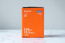 Sony E 30mm f3.5 SEL30M35 Macro Prime Lens E-Mount Camera APS-C Silver w/ Hood