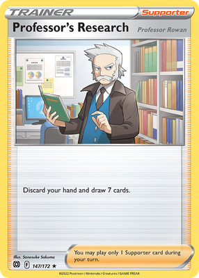 Professor's Research 147/172 R Brilliant Stars Pokemon Reverse Holo NM/M