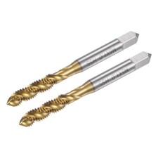 2pcs Spiral Flute Thread Tap Metric M6 x 1 H2 Ti-Coated Screw Threading Tool