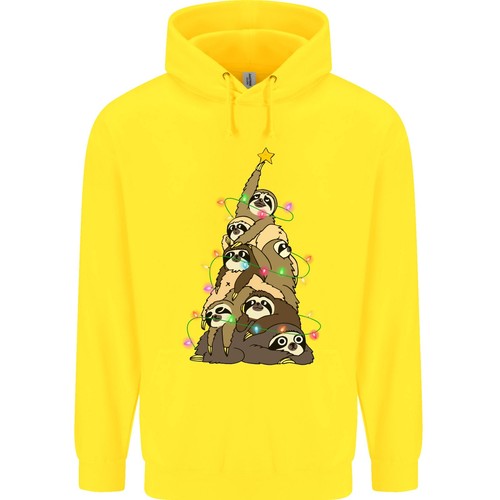 Christmas Sloth Tree Funny Xmas Childrens Kids Hoodie - Picture 13 of 35