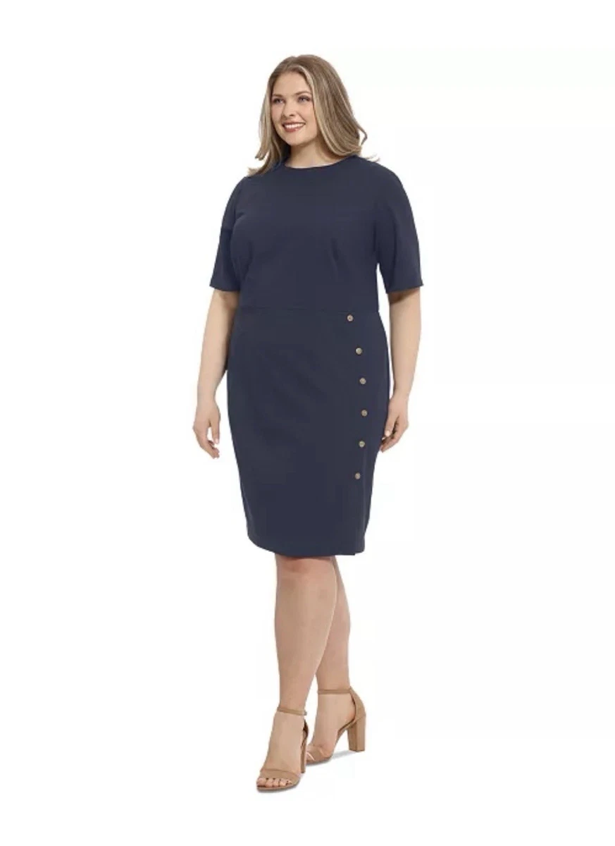 london times women's short-sleeve knit sheath dress London Times Short Sleeve Sheath Sweater Dress