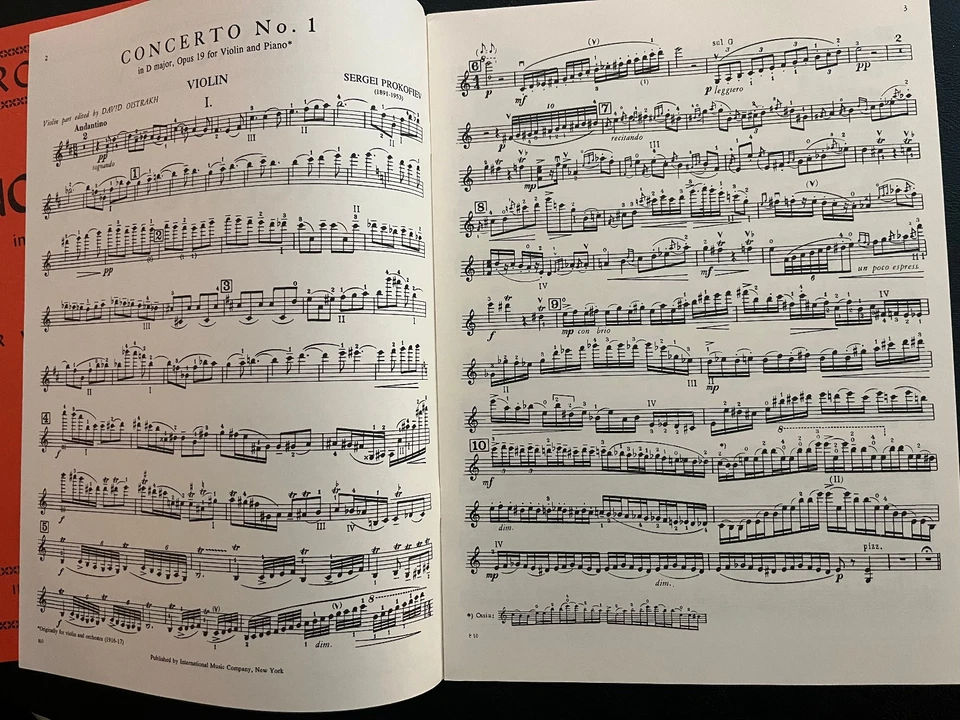 Prokofiev Violin Concerto No. 1, Op. 19 International Edition - Image 3 of 4
