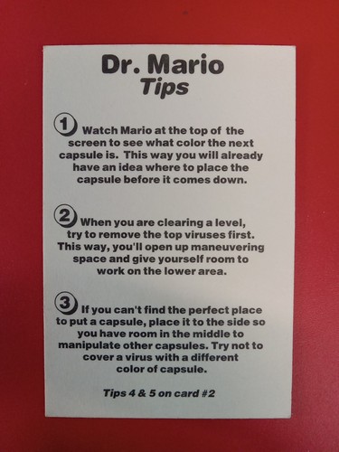 Tarjeta de punta Amurol Nintendo Game Boy 1993 - Dr. Mario #1 ¡Envío gratuito!! - Imagen 2 de 4
