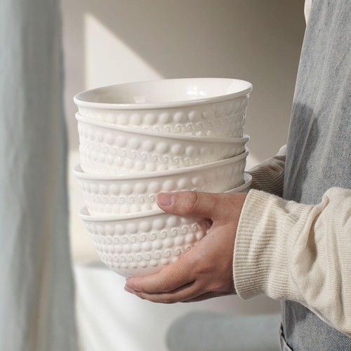 Müslischalen 4er Set - Keramik Suppe für 30 Unzen, glückverheißende Wolken - Bild 4 von 7