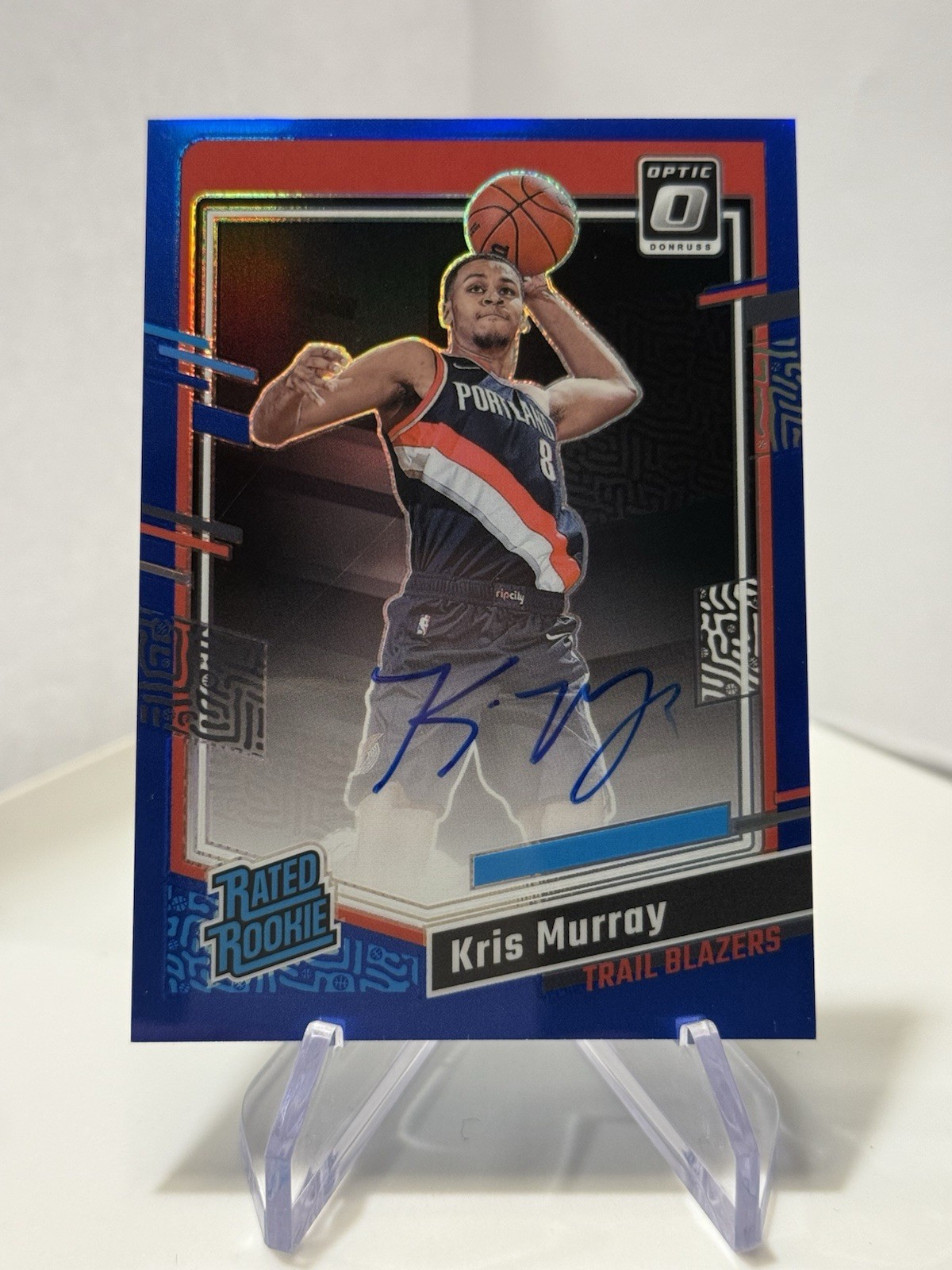 2023-24 Donruss Optic Kris Murray RC #275 Rated Rookie Blue /49 On Card Auto