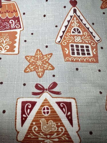 CHRISTMAS GINGERBREAD VILLAGE HOUSES FABRIC SHOWER CURTAIN COOKIES - Picture 6 of 14