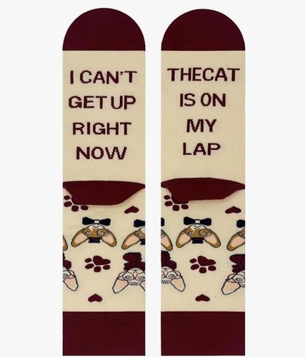 Calze donna novità amanti dei gatti regalo calza stuffer senza pelo "Gatto in giro..." NUOVE - Foto 5 di 8