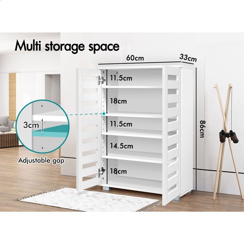 ALFORDSON Shoe Cabinet Organiser Storage Rack Drawer Shelf 21 pairs White - Picture 10 of 12