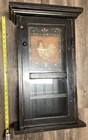 Vintage Rooster Chicken Wall Clock Cabinet Wood Key Storage Wall Hanging Box 23”