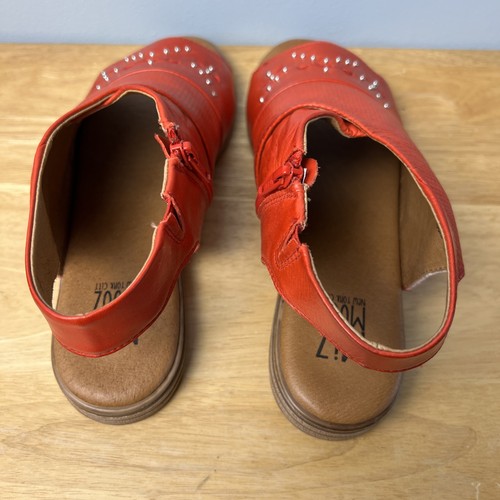 Sandalias Miz Mooz de cuero con cremallera lateral Darcie ancho escarlata 40 EE. UU. 9-9,5 confort de crucero - Imagen 23 de 23