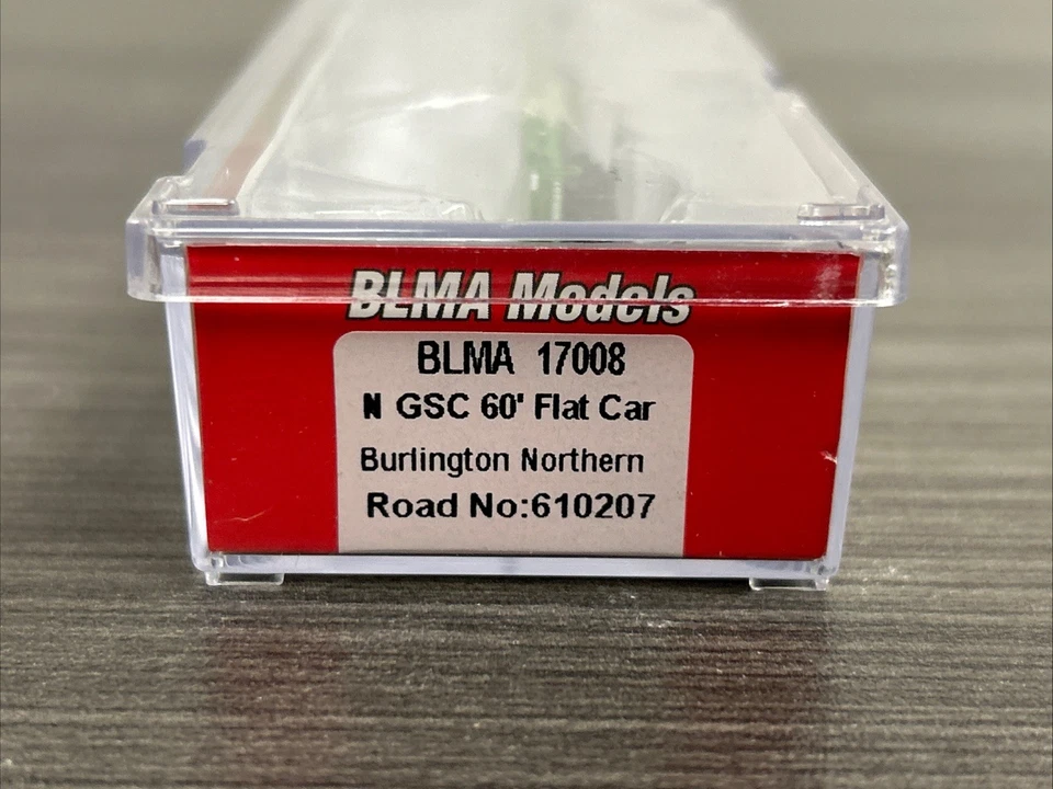 BLMA Models N Scale #17008 GSC 60’ Flat Car Burlington Northern #610207 NOS! - Image 2 of 3
