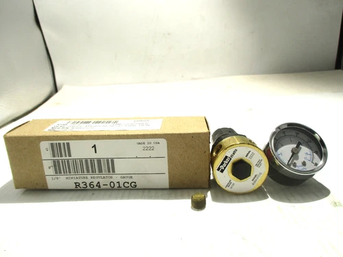 NEW PARKER R364-01CG MINIATURE REGULATOR 1/8" W/GAUGE