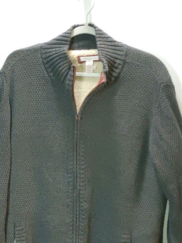 Cardigan maglione pesante Carbon 2 cobalto uomo XL grigio scuro zip intera foderato sherpa - Foto 9 di 9