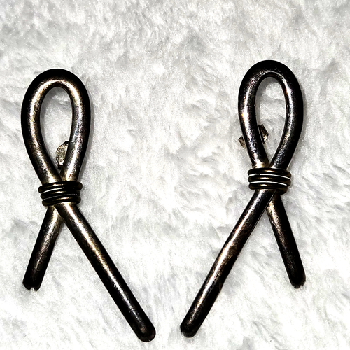 Orecchini donna ad anello Taxco vintage in argento 925 dal Messico - Foto 3 di 8