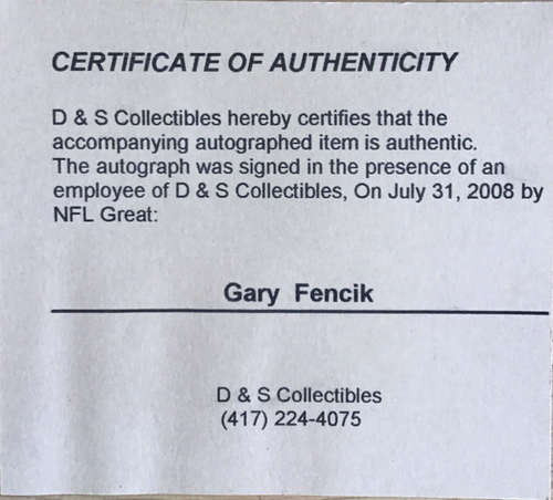 GARY FENIK Signed Chicago BEARS 8x10 PHOTO with COA - Picture 3 of 4