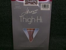 Vintage Hanes Thigh Hi Womens M Sandalfoot Style 606 Sheer High Stockings USA
