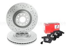 Für VW Scirocco R High Carbon Vorne Gelochte Bremsscheiben Brembo Beläge 345mm