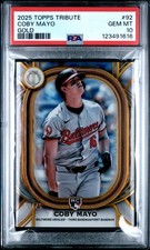 2025 TOPPS TRIBUTE GOLD #92 COBY MAYO ROOKIE RC 62/75 PSA 10
