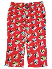 Womens Plus Red Dog Pup Print Super Minky Fleece Sleep Pant Pajama Bottom 3X