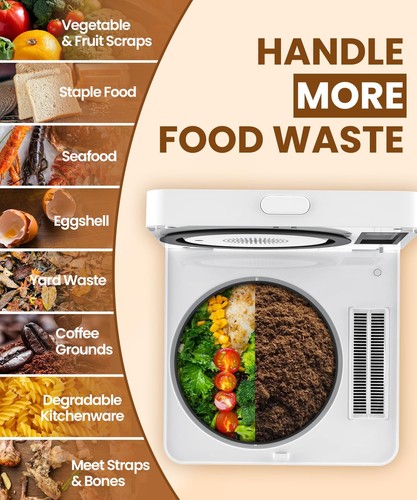Electric Composter for Kitchen, 3L Compost Bin, Odorless/Auto-Cleaning/LED Di... - Picture 3 of 7
