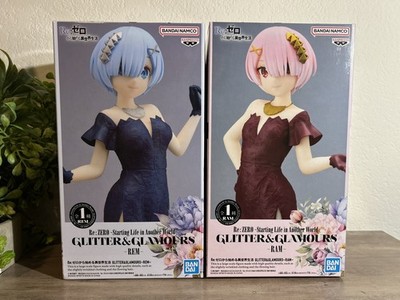 Re ZERO REM & RAM Figure Set Bandai Glitter and Glamours Japan NEW