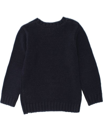 LEVI'S Boys Graphic Crew Neck Jumper Sweater 4-5 Years Navy Blue Cotton AE10 - Picture 2 of 3