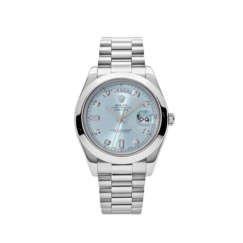 Rolex Day-Date II 218206 Platinum Blue Diamond Dial (2011)