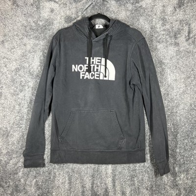 The North Face Hoodie Mens Small Black Pullover Logo Fleece Sweatshirt Outdoor