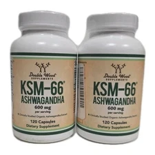 2 Pack - KSM-66 - Ashwagandha - 600mg - 240ct - Organic Extract |EXP 04/2027|